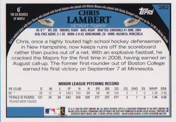 2009 Topps #282 Chris Lambert Back
