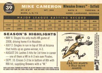 2009 Topps Heritage #39 Mike Cameron Back