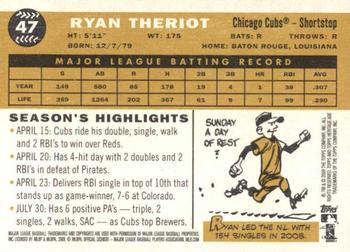 2009 Topps Heritage #47 Ryan Theriot Back
