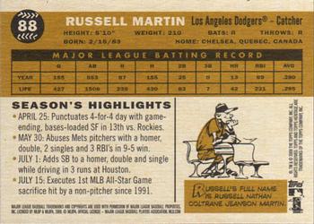 2009 Topps Heritage #88 Russell Martin Back