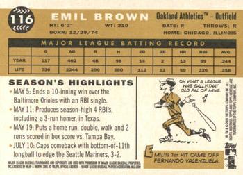 2009 Topps Heritage #116 Emil Brown Back