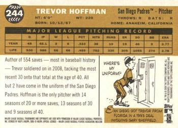 2009 Topps Heritage #244 Trevor Hoffman Back