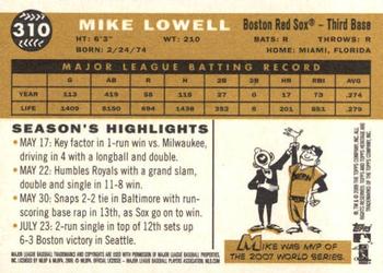 2009 Topps Heritage #310 Mike Lowell Back
