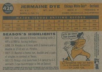 2009 Topps Heritage #428 Jermaine Dye Back