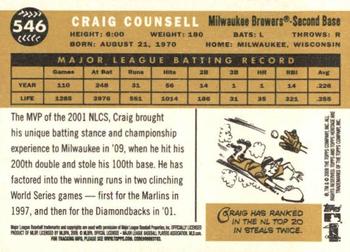2009 Topps Heritage #546 Craig Counsell Back