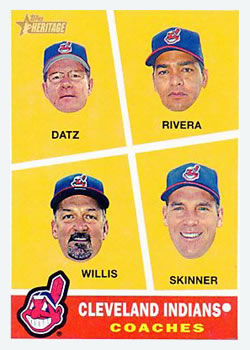 2009 Topps Heritage #460 Cleveland Indians Coaches (Jeff Datz / Luis Rivera / Carl Willis / Joel Skinner) Front