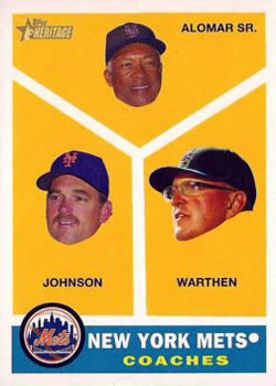 2009 Topps Heritage #469 New York Mets Coaches (Sandy Alomar Sr. / Howard Johnson / Dan Warthen) Front