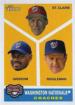 2009 Topps Heritage #470 Washington Nationals Coaches (Randy St. Claire / Marquis Grissom / Jim Riggleman) Front