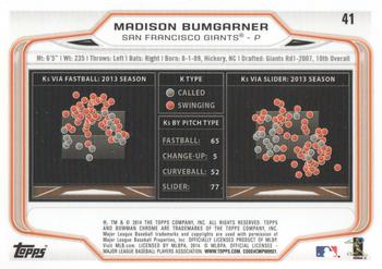 2014 Bowman Chrome #41 Madison Bumgarner Back