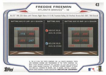 2014 Bowman Chrome #43 Freddie Freeman Back