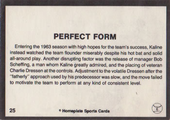 1983 Al Kaline Story #25 Perfect Form Back