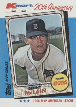1982 Topps Kmart 20th Anniversary #13 Denny McLain Front