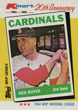 1982 Topps Kmart 20th Anniversary #6 Ken Boyer Front