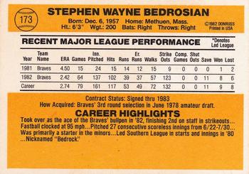1983 Donruss #173 Steve Bedrosian Back