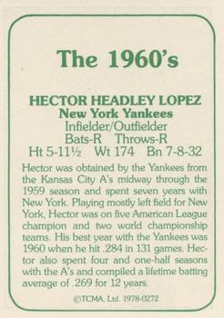 1978 TCMA The 1960's I #0272 Hector Lopez Back