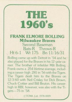 1978 TCMA The 1960's I #0009 Frank Bolling Back