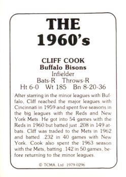 1981 TCMA The 1960's II #0296 Cliff Cook Back