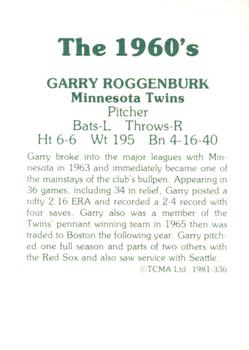 1981 TCMA The 1960's II #336 Garry Roggenburk Back