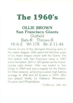 1981 TCMA The 1960's II #368 Ollie Brown Back
