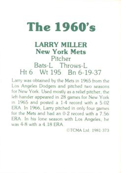 1981 TCMA The 1960's II #373 Larry Miller Back