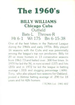 1981 TCMA The 1960's II #402 Billy Williams Back