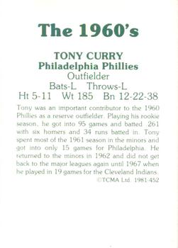 1981 TCMA The 1960's II #452 Tony Curry Back