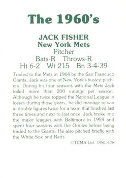 1981 TCMA The 1960's II #478 Jack Fisher Back