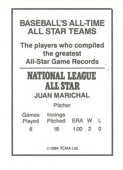 1984 TCMA All-Time All Stars #NNO Juan Marichal Back