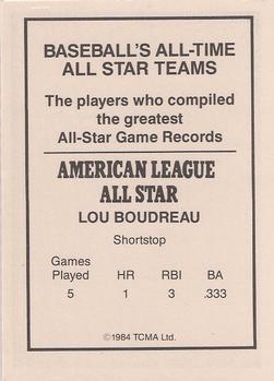 1984 TCMA All-Time All Stars #NNO Lou Boudreau Back