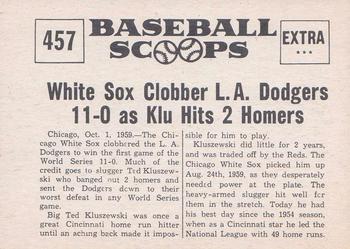 1961 Nu-Cards Baseball Scoops #457 Ted Kluszewski   Back