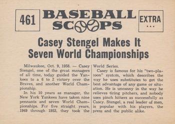 1961 Nu-Cards Baseball Scoops #461 Casey Stengel   Back