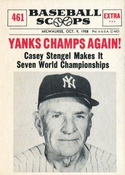 1961 Nu-Cards Baseball Scoops #461 Casey Stengel   Front