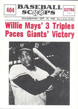 1961 Nu-Cards Baseball Scoops #404 Willie Mays   Front