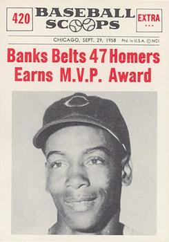 1961 Nu-Cards Baseball Scoops #420 Ernie Banks   Front