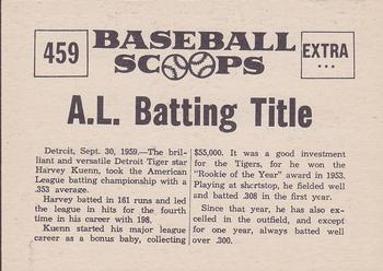 1961 Nu-Cards Baseball Scoops #459 Harvey Kuenn   Back