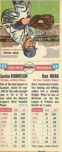 1955 Topps Double Header #25-26 Jackie Robinson / Don Hoak Back