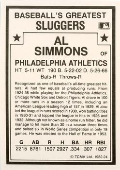 1987 TCMA 1982 Greatest Sluggers  #24 Al Simmons Back