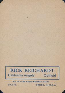 1969 Topps Super #8 Rick Reichardt Back
