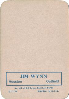 1969 Topps Super #43 Jim Wynn Back