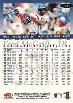 1997 Donruss Signature Series #53 Fred McGriff Back
