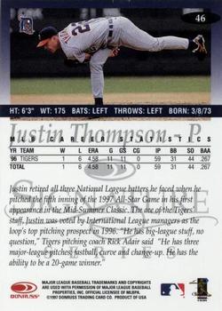 1997 Donruss Signature Series #46 Justin Thompson Back