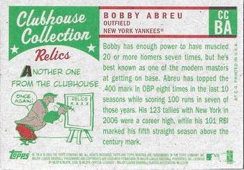 2008 Topps Heritage - Clubhouse Collection Relics #CCBA Bobby Abreu Back
