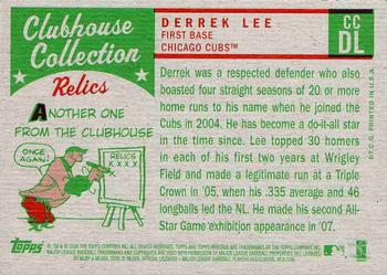 2008 Topps Heritage - Clubhouse Collection Relics #CCDL Derrek Lee Back