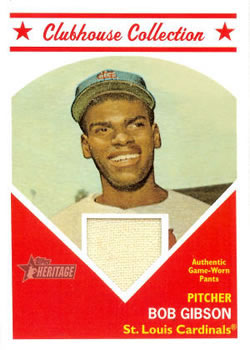 2008 Topps Heritage - Clubhouse Collection Relics #HCCBG Bob Gibson Front