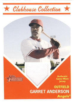 2008 Topps Heritage - Clubhouse Collection Relics #CCGA Garret Anderson Front