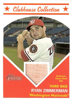 2008 Topps Heritage - Clubhouse Collection Relics #HCCRZ Ryan Zimmerman Front