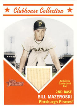 2008 Topps Heritage - Clubhouse Collection Relics #CCWM Bill Mazeroski Front
