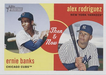2008 Topps Heritage - Then & Now #TN2 Ernie Banks / Alex Rodriguez Front