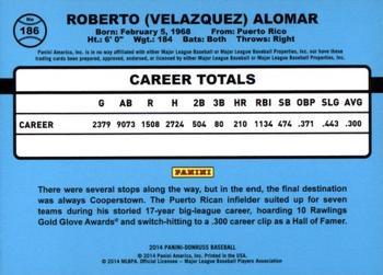 2014 Donruss - Press Proofs Gold #186 Roberto Alomar Back