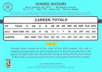 2014 Donruss - Stat Line Career #59 Ichiro Suzuki Back